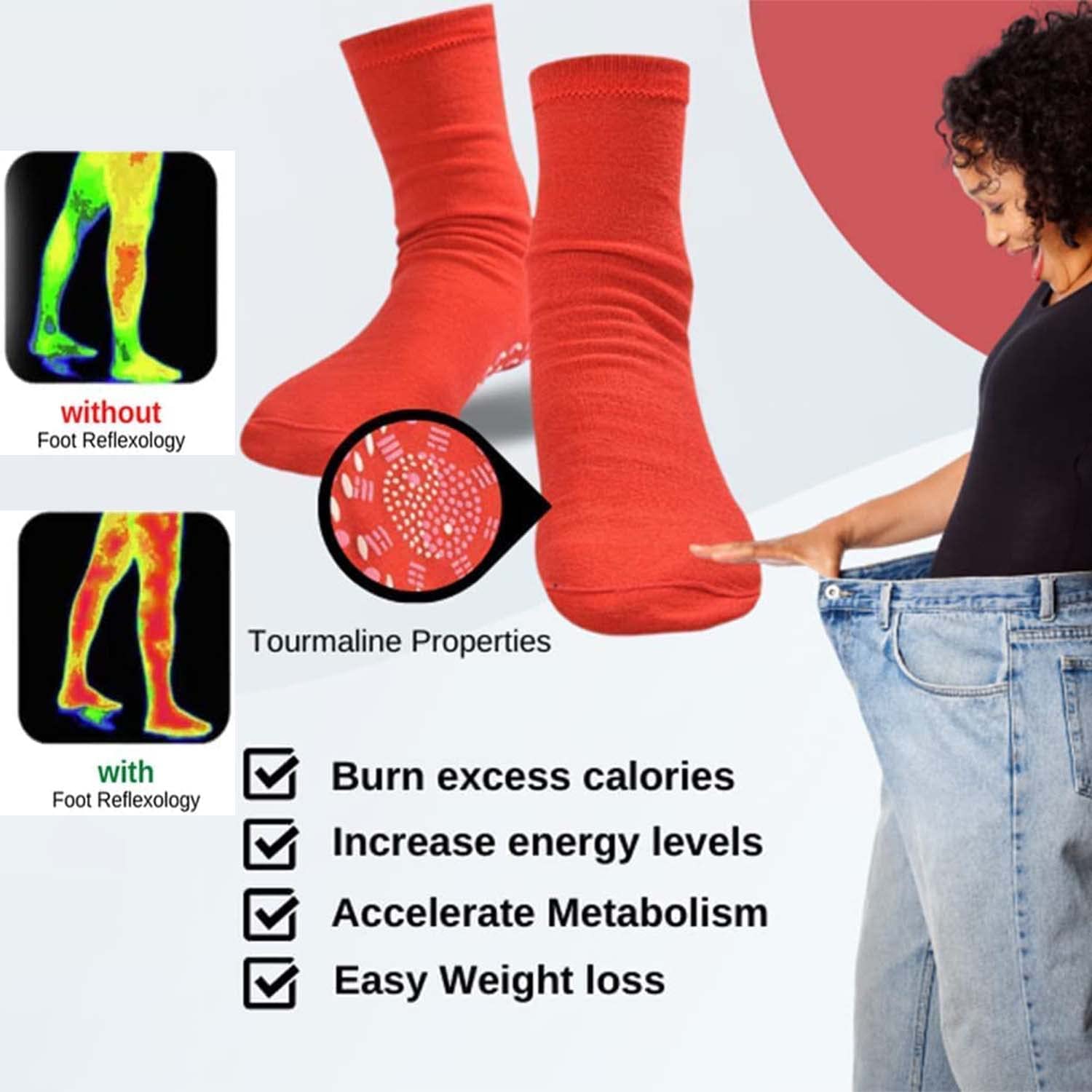 BOBT AFIZ Turmalin Lymphvity Abnehmen Gesundheitssocken, 9pair Tourmaline Slimming Health Sock, Self-Heating Socks, Warm Tourmaline Magnetic Socks, Sports Foot Massage, Sneaker Socks, Self-Heating