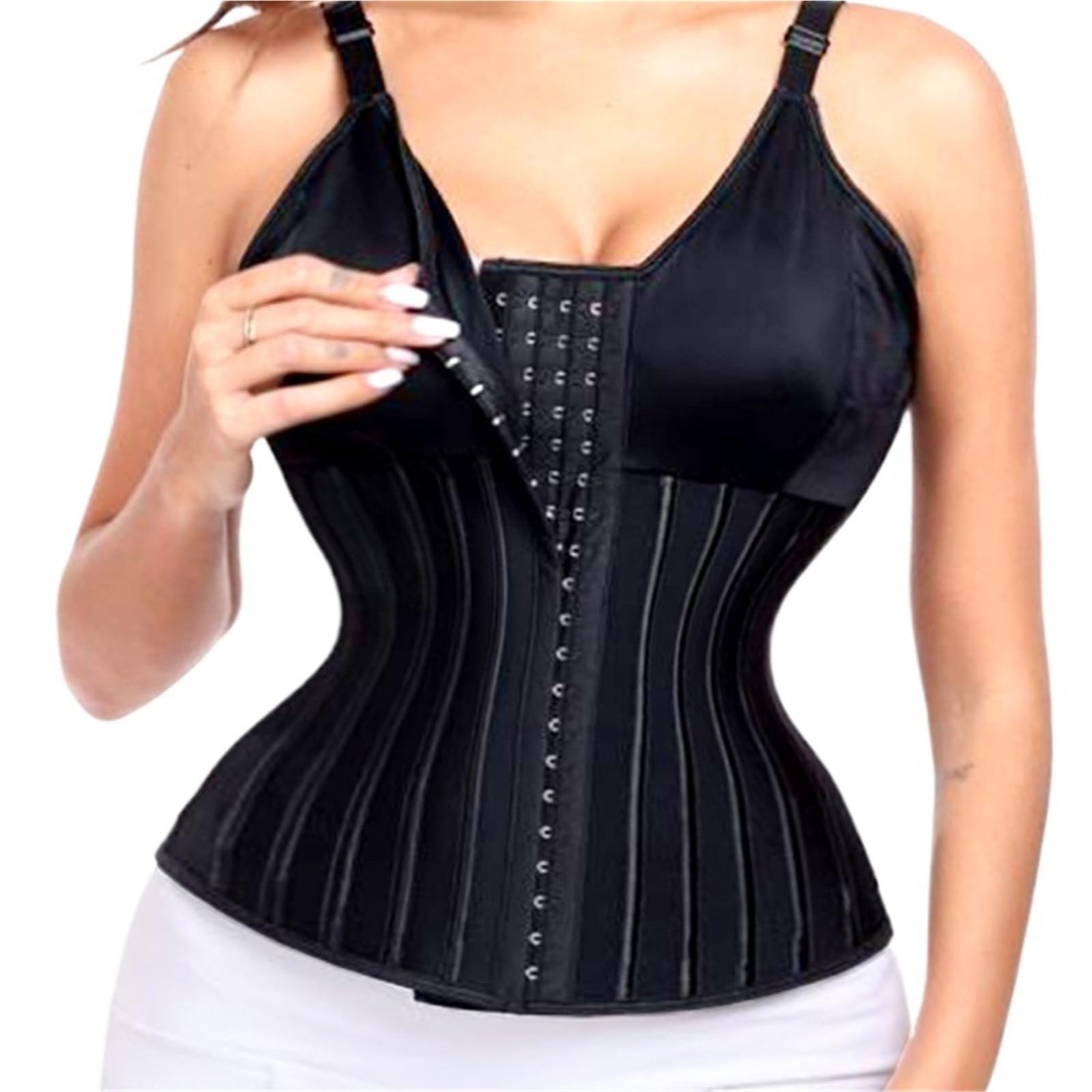 Faja moldeadora de látex, chaleco, entrenador cintura, corsé con gancho, cinturón plano for el vientre, funda adelgazante, moldeador cuerpo