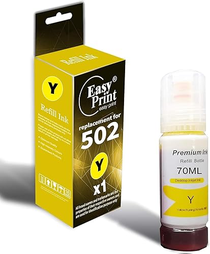 EASYPRINT - Botella de tinta de repuesto amarilla compatible con 502 botellas de repuesto para botellas de repuesto de tinta 502 para ET2700 ET2750