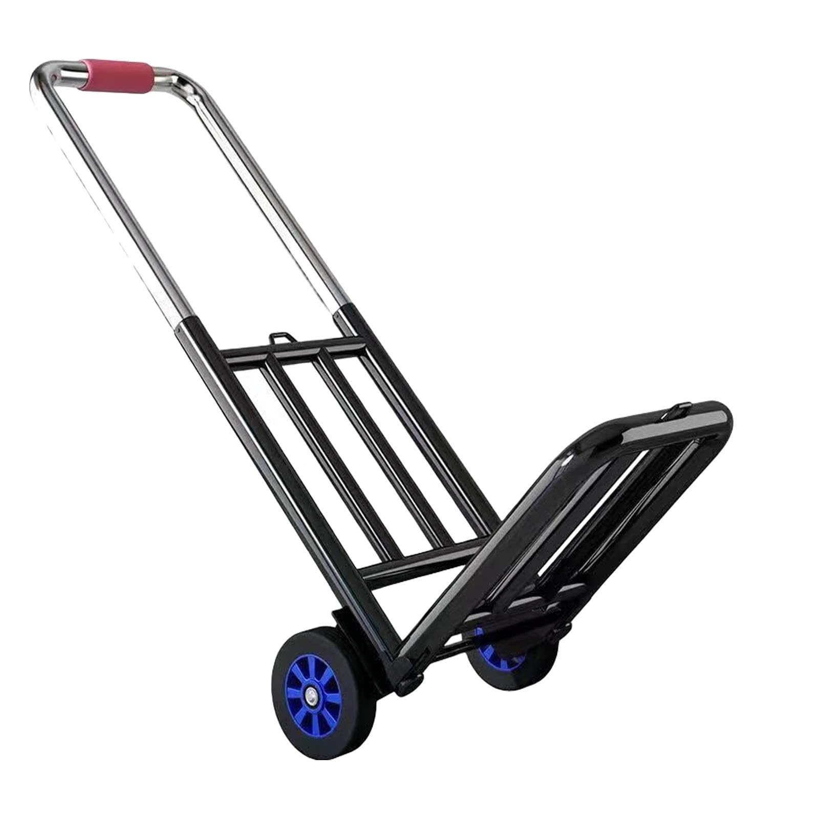 Składany wózek ręczny z teleskopowym uchwytem, aluminiowa konstrukcja, nośność 100 kg, przenośny wózek do łatwego transportu, idealny do przenoszenia i przenoszenia ciężkich przedmiotów