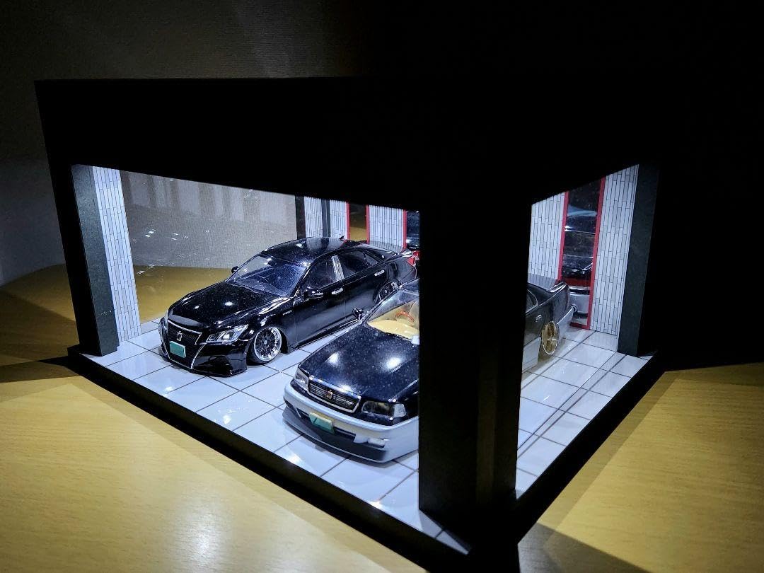 Amazon.co.jp: LED照明付 ミニカー ジオラマ ショーケース