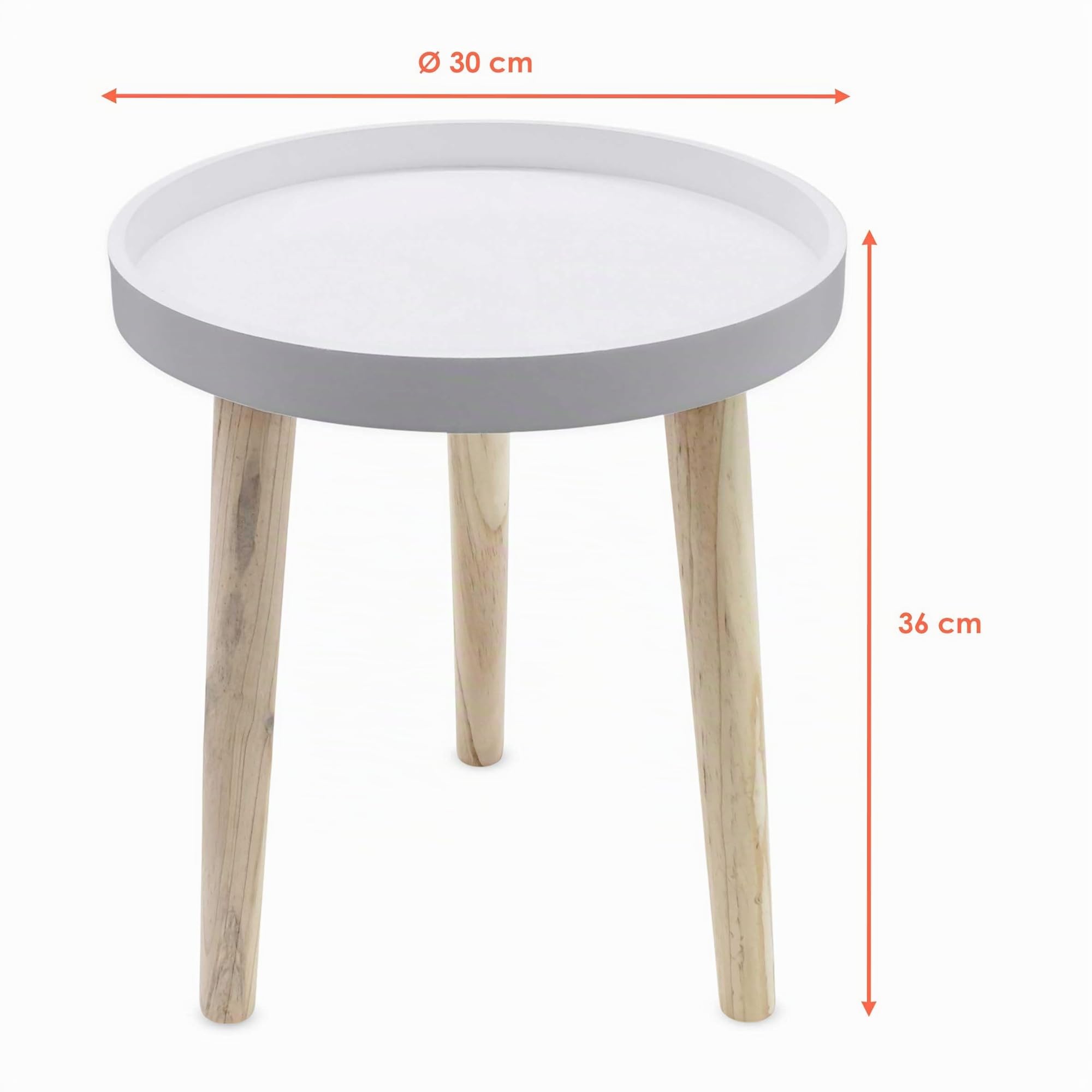 Mesa auxiliar de madera, decorativa, de 36 x 30 cm, pequeña, para sofá