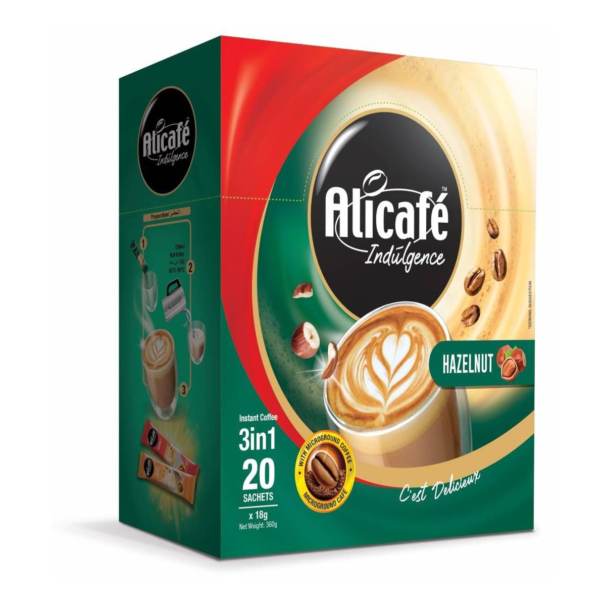 Alicafé Indulgence 3-in-1 Instant Coffee, Hazelnut Flavour, with Microground Coffee, 20 Sachets x 18g, (From Malaysia)-picture-19