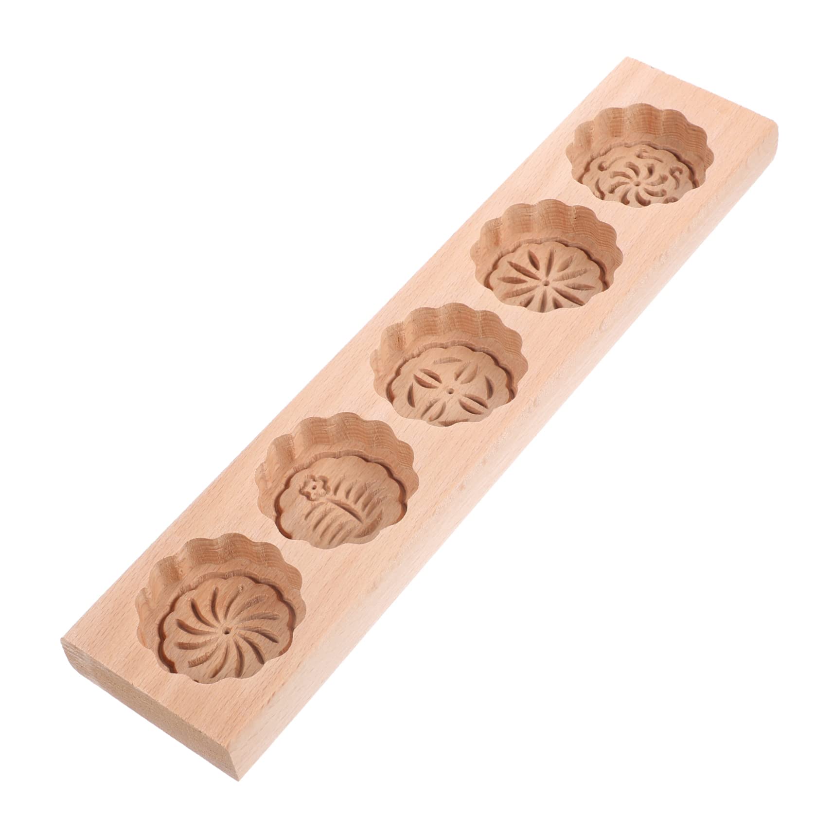 Unomor Wooden Pastry Mold for Moon Cake Cavity Decorative Pattern Baking Mold Natural DIY Cooking Tool for Homemade Pastries and present for Baking Enthusiasts