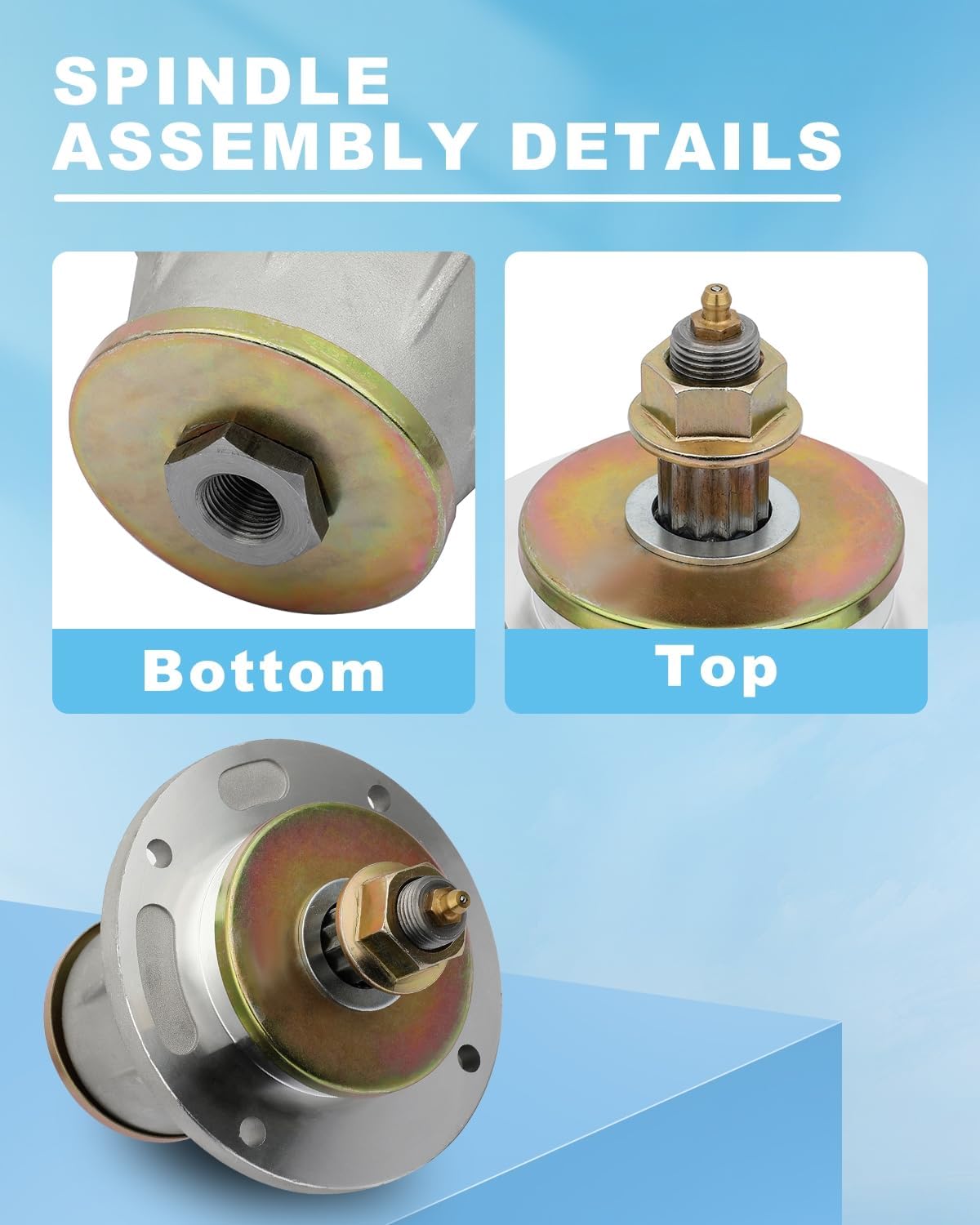 Spindle Assembly fit for Husqvarna for Poulan for Craftsman for AYP for Redmax 539112935 539114820 539114821 539131383 966956101 966956201 for Stens 285-945 3 Pack