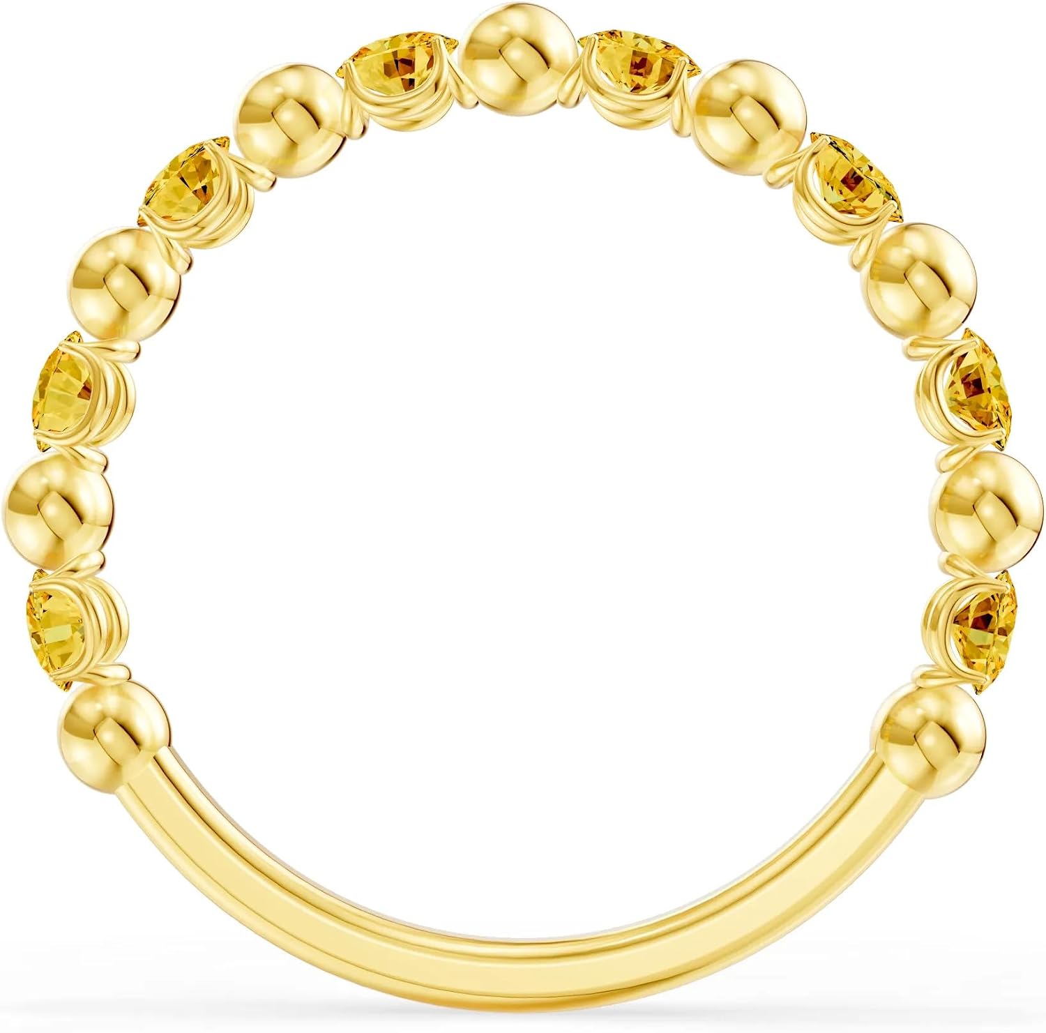 PEORA Round Cut Citrine Stackable Band Available in Solid 10K, 14K or 18K Ring – White, Yellow or Rose Gold