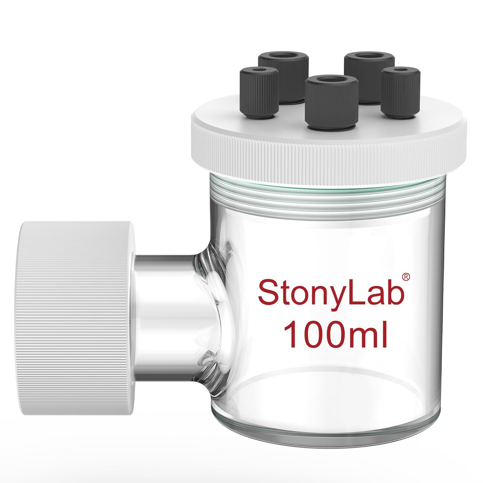 stonylab Sealed Single Compartment Electrolytic Cell with Quartz Side Window, Compatible with stonylab Electrodes for Precise Laboratory Experiments,