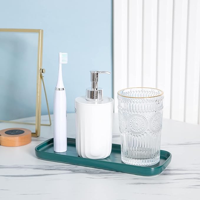 Bandeja Organizadora Cerámica para Baño y Cocina, Color Verde Oscuro miniatura 2