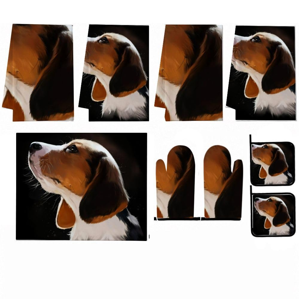 9PCS Carino Beagle Dog Cucina Decor e Accessori Set