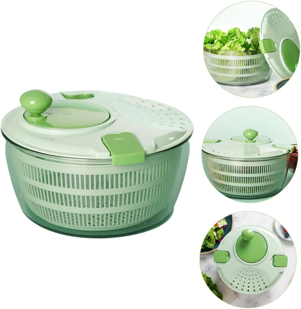 ABOOFAN Lettuce Vegetable Washer Dryer Salad Spinner Easy to Use Kitchen Strainer for Fruits and Leafy Quick Drying and Cleaning Tool