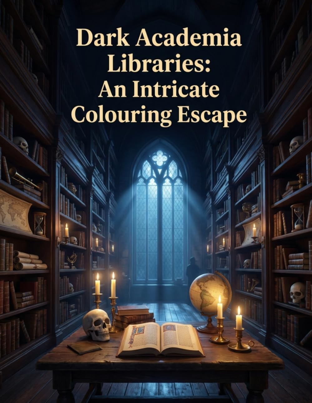 Dark Academia Libraries:: An Intricate Colouring Escape
