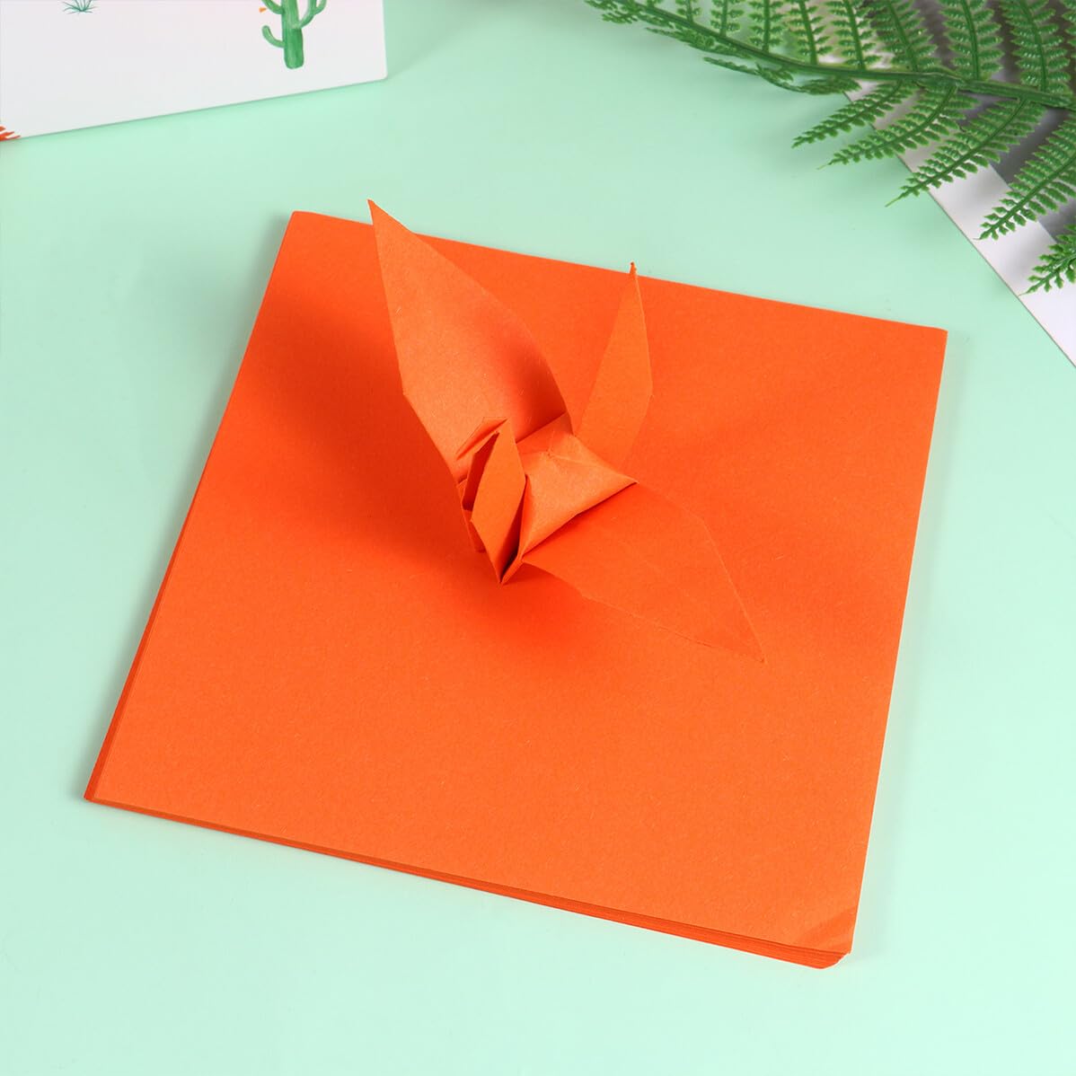 Carta Origami Arancione 500 Pezzi Quadrata in Carta Ecologica per Artigianato Manuale e Giochi Creativi per Bambini, Migliora Abilità Manuali