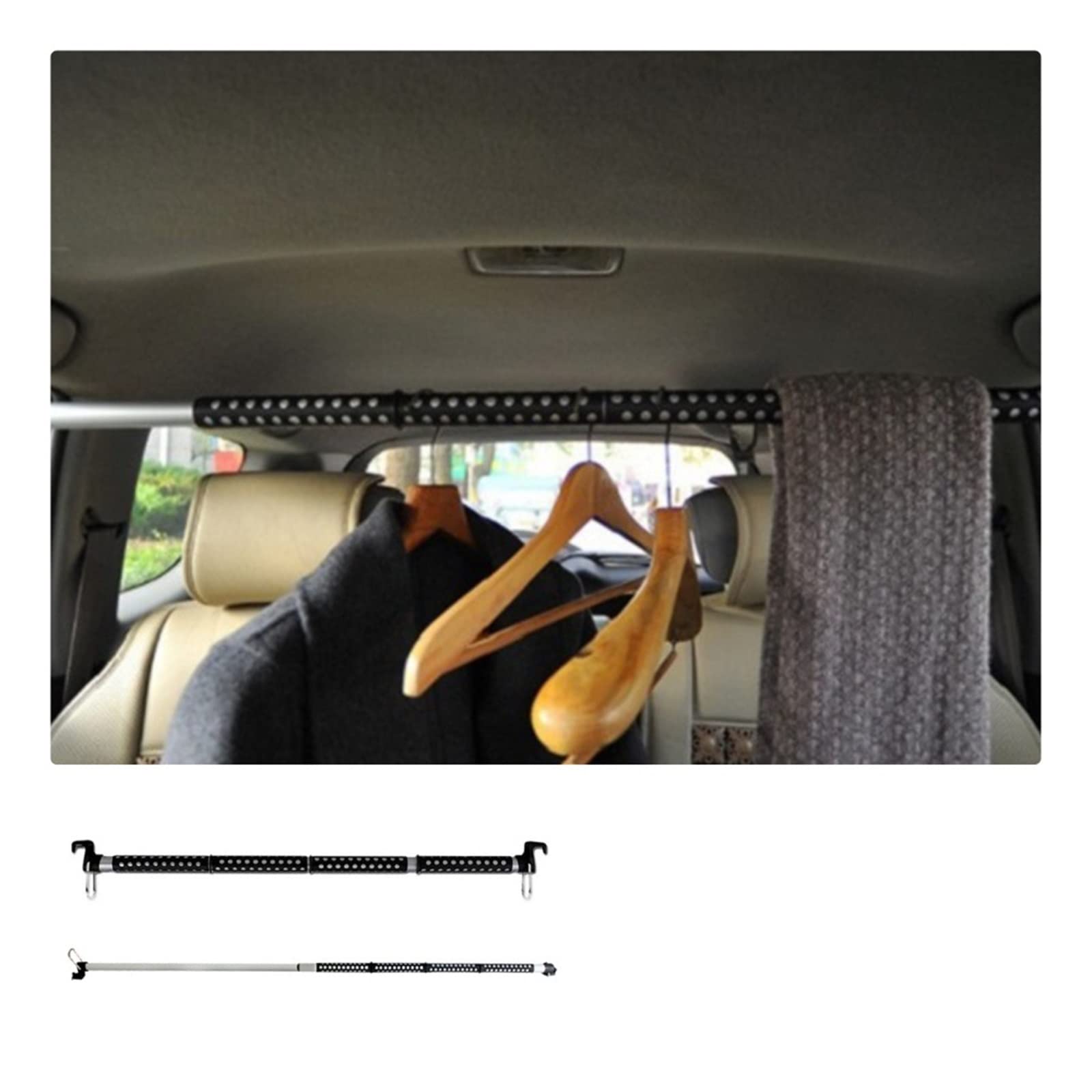 Muzhen Store Appendiabiti for Auto Lunghezza Regolabile Universale esteso Appendiabiti for Auto Appendiabiti Asta for Vestiti Appendiabiti Porta Abiti Organizzatore for la casa