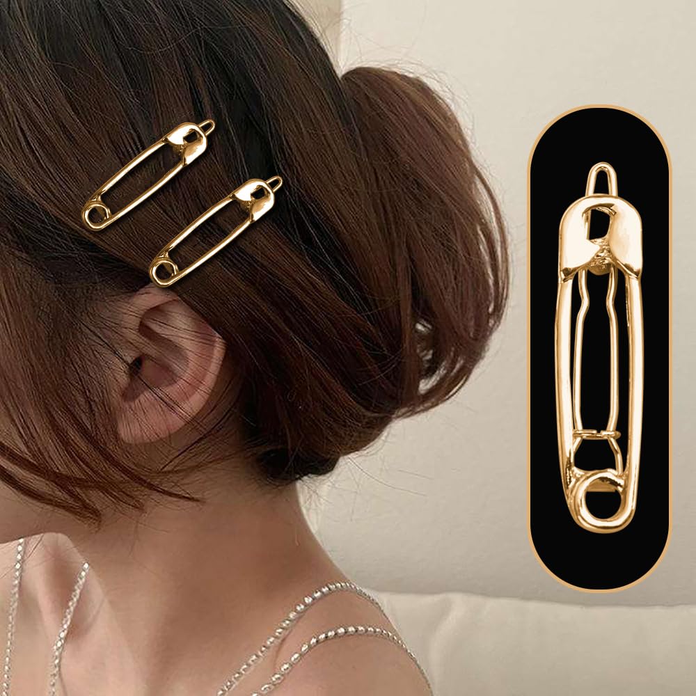 Amazon | 15個 ヘアピン ヘアクリップ 合金 安全ピン形状 (ゴールド