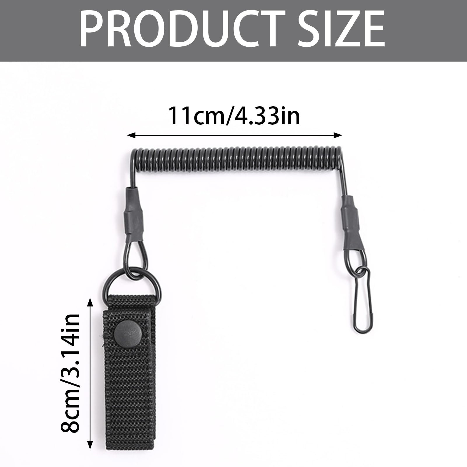 BringLucky 2Pcs Quick Rebound Secure Spring Lanyard Anti-Lost Spiral Spring Coil Keychain Elastic Spring Lanyard Tactical Coiled for Climbing Hiking Camping - Image 2