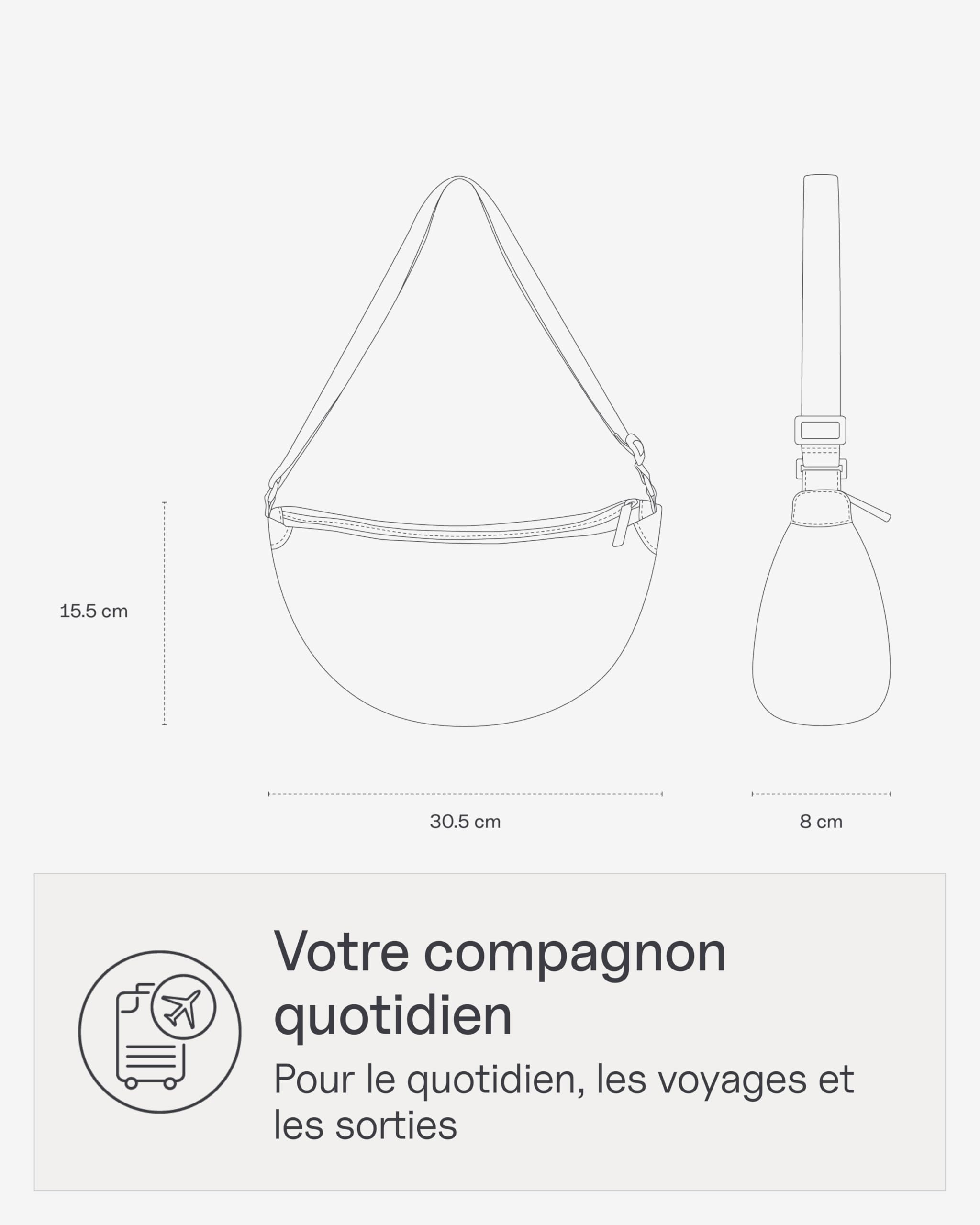 Kapten & Son Sac banane 3,5 l | Sac bandoulière femme & homme | Sac bandoulière avec sangle réglable en longueur et compartiment antivol | imperméable | Idéal pour voyages, festivals, quotidien