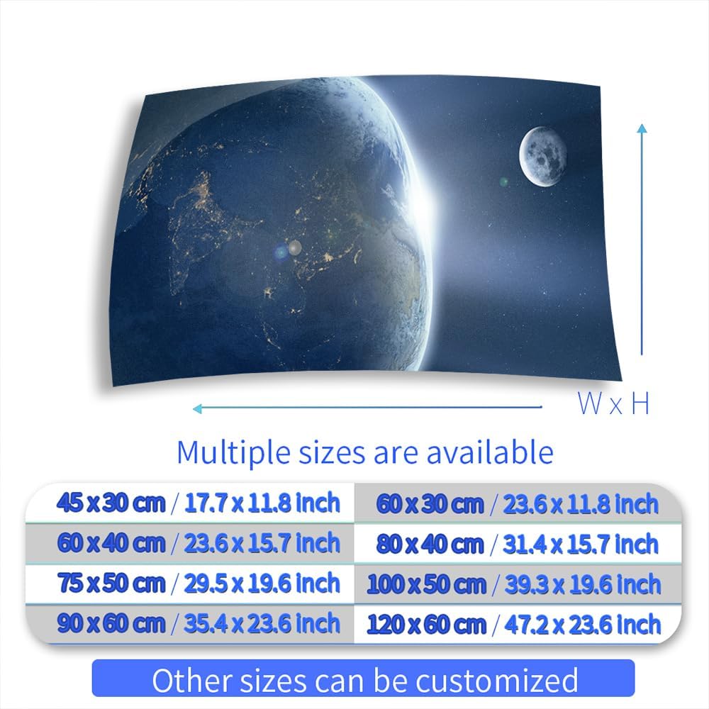 Aquarium Background Stickers - Earth, Moon, Stars, Space, Self-Adhesive Fish Tank Reptile Terrarium Decor Poster (120 x 60 cm / (47.2 x 23.6 inches))