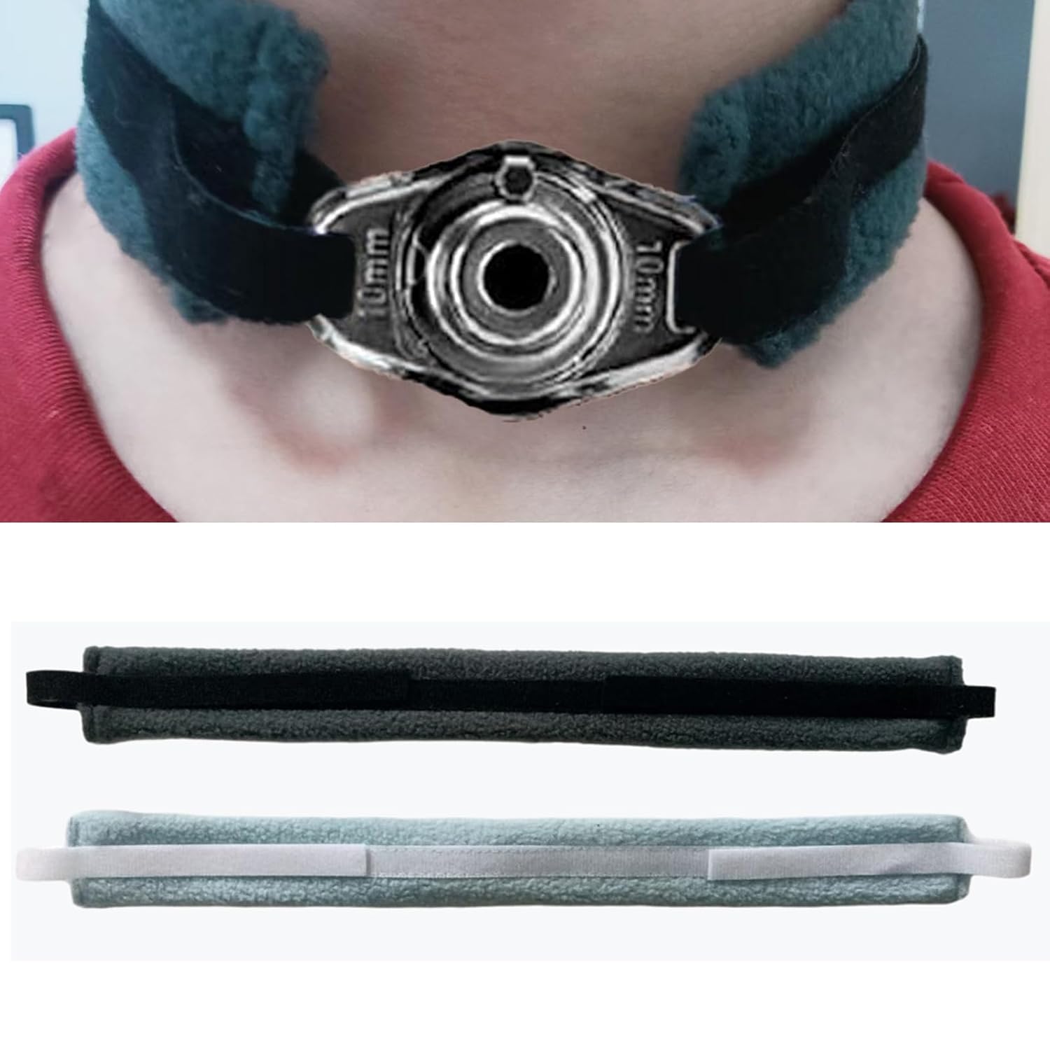 2pcs Reusable Tie Post Neck Surgery Ties,Adjustable Tracheostomy Tube Holder Supplies Soft Reusable Fits Most People Intubation Securement Tape Securemen,Tie Post Neck Surgery（grey&blue