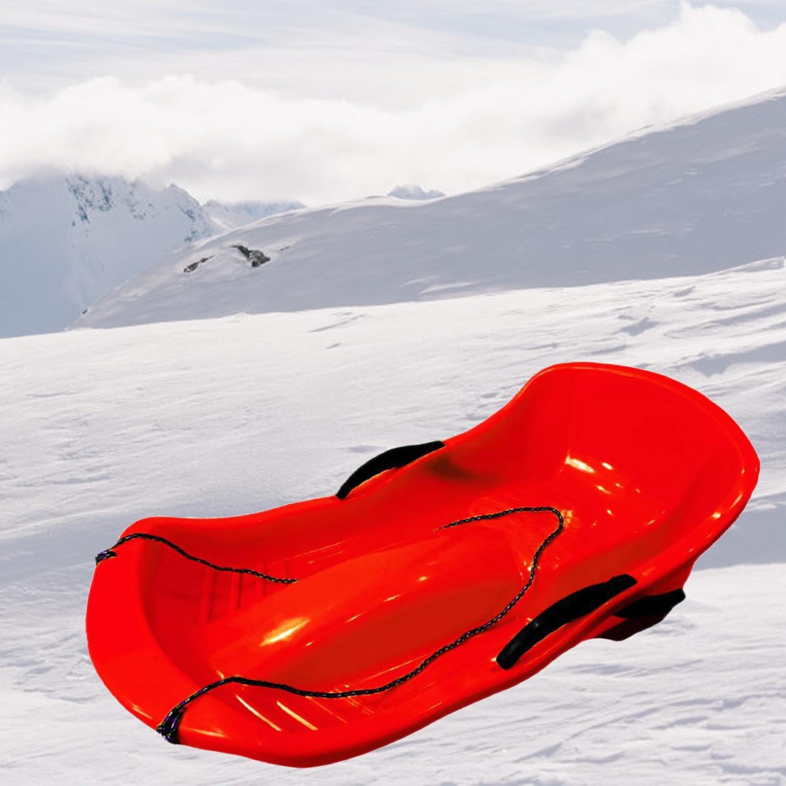 Trineo de Nieve para Niños Sled con Freno Asiento Acolchado Cuerda de Tracción Material PP Adecuado para Deslizamiento en Nieve Juegos Al Aire