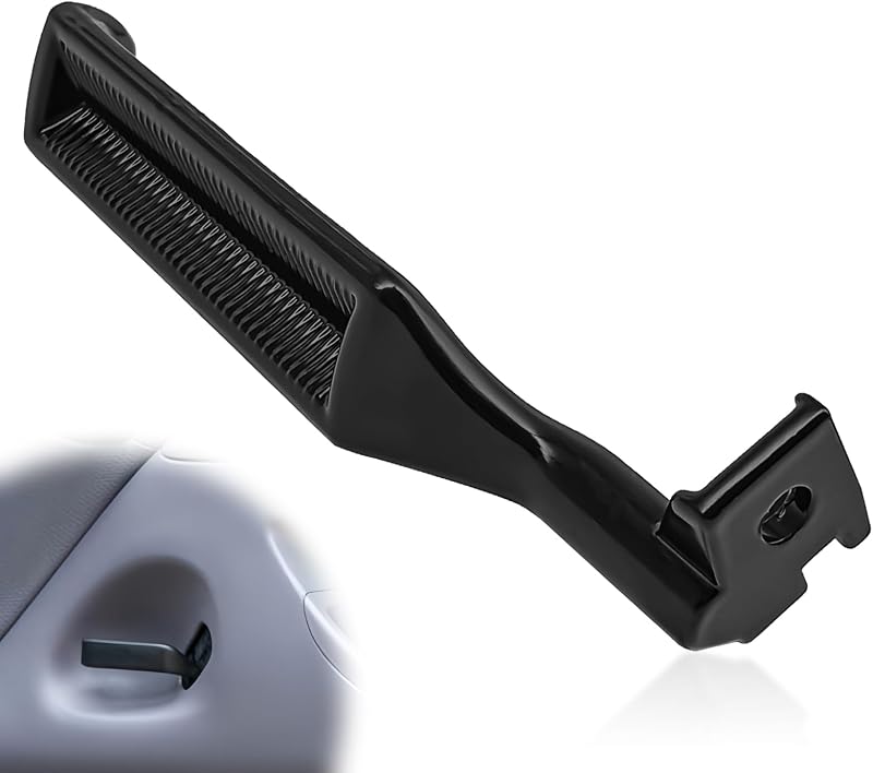 Maçaneta interna da porta dianteira ou traseira Lunwag preta em aço inoxidável, lado direito para Ford F150 F250 F350 Bronco F53 F59 F800 – 1 unidade