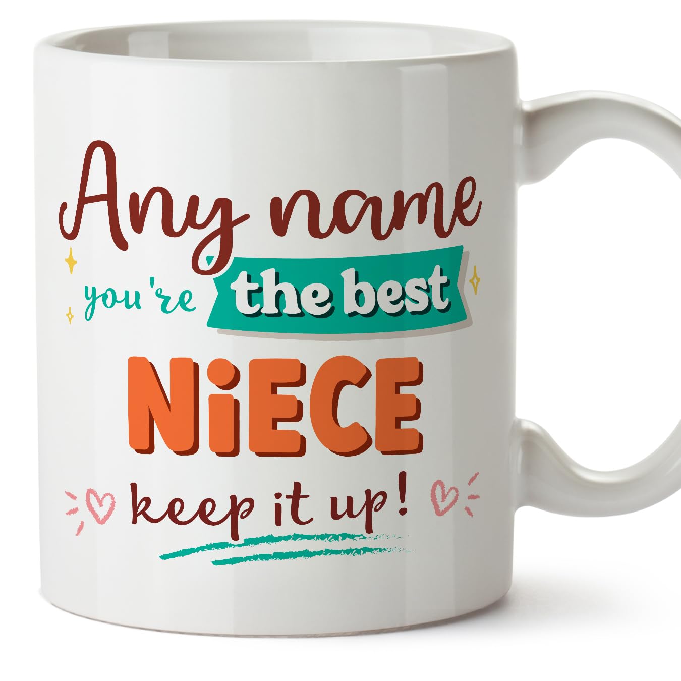 MUGFFINS Niece Mug - in English - Keep it up! - Funny Gift - Ceramic 11oz Mug