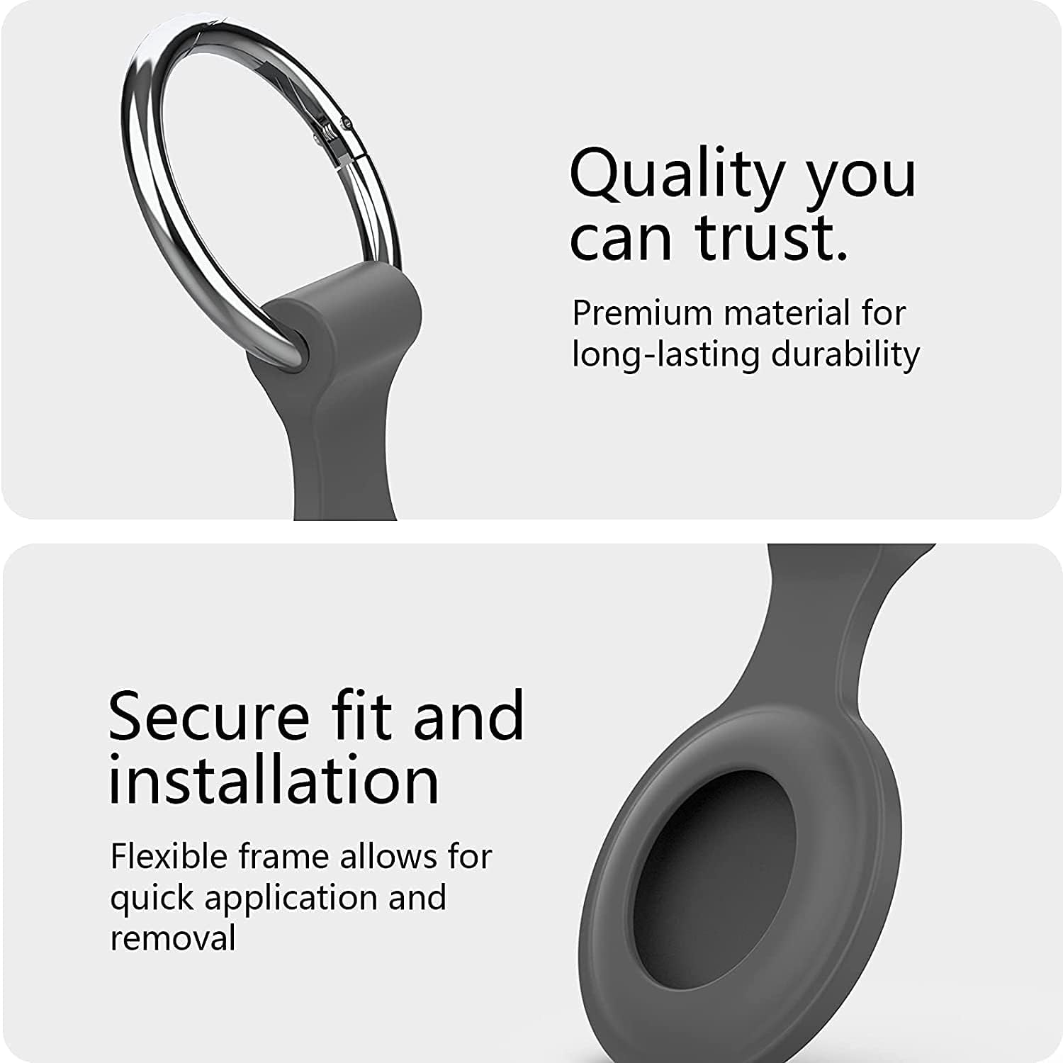 FRSH MNT 4 PCS Protective Case Compatible with AirTags 2021 Silicone Anti Scratch Lightweight Skin Cover with Key Ring for Apple AirTags Style 3