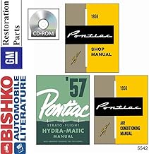litt&eacute;rature automobile Bishko 1956 Manuel de r&eacute;paration du service Pontiac Shop CD avec suppl&eacute;ment Autotrans et manuels AC