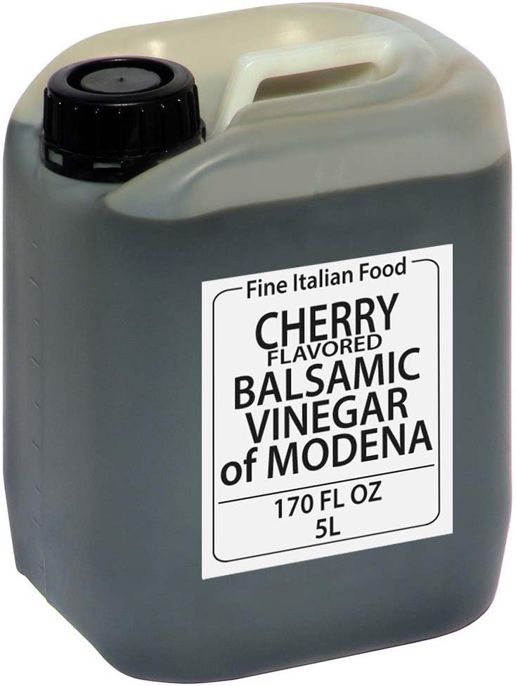 Cherry Balsamic Vinegar of Modena, Bulk, Catering, Restaurant-Quality, Salad Dressing, Vinaigrette, Reduction, 5-liter