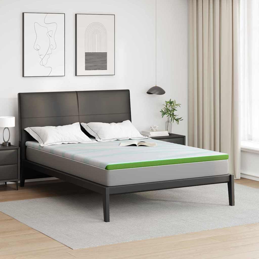 Sobrecolchón y Verde 140 x 190 cm Tela Jacquard Los colchones elásticos Son cómodos y Transpirables con Patrones Espuma fría