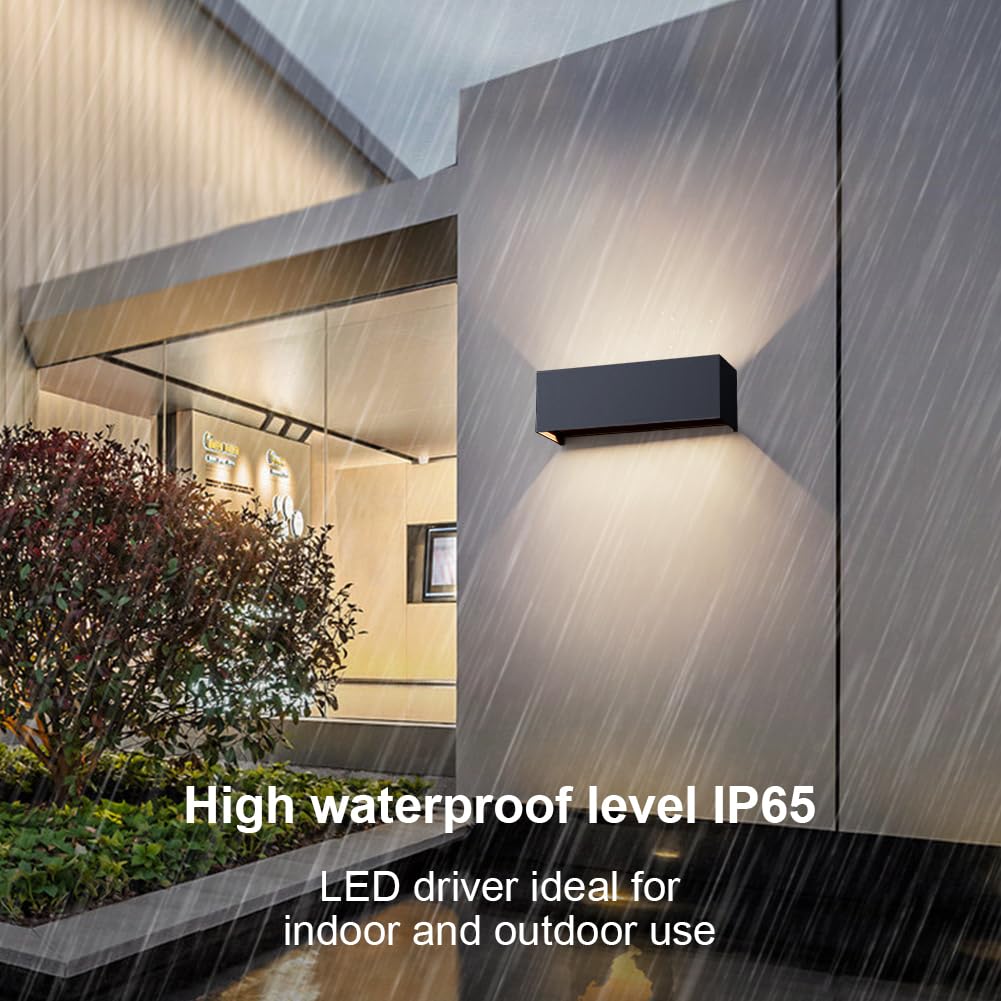 Klighten 30W Außenlampe Außenwandleuchte Anthrazit,Aussenlampe Aussenleuchte Wand UP Down,IP65,Wandleuchten Innen/Außen Mit Einstellbar Abstrahlwinkel,für Wohnzimmer Garten,Naturweiß 4000K