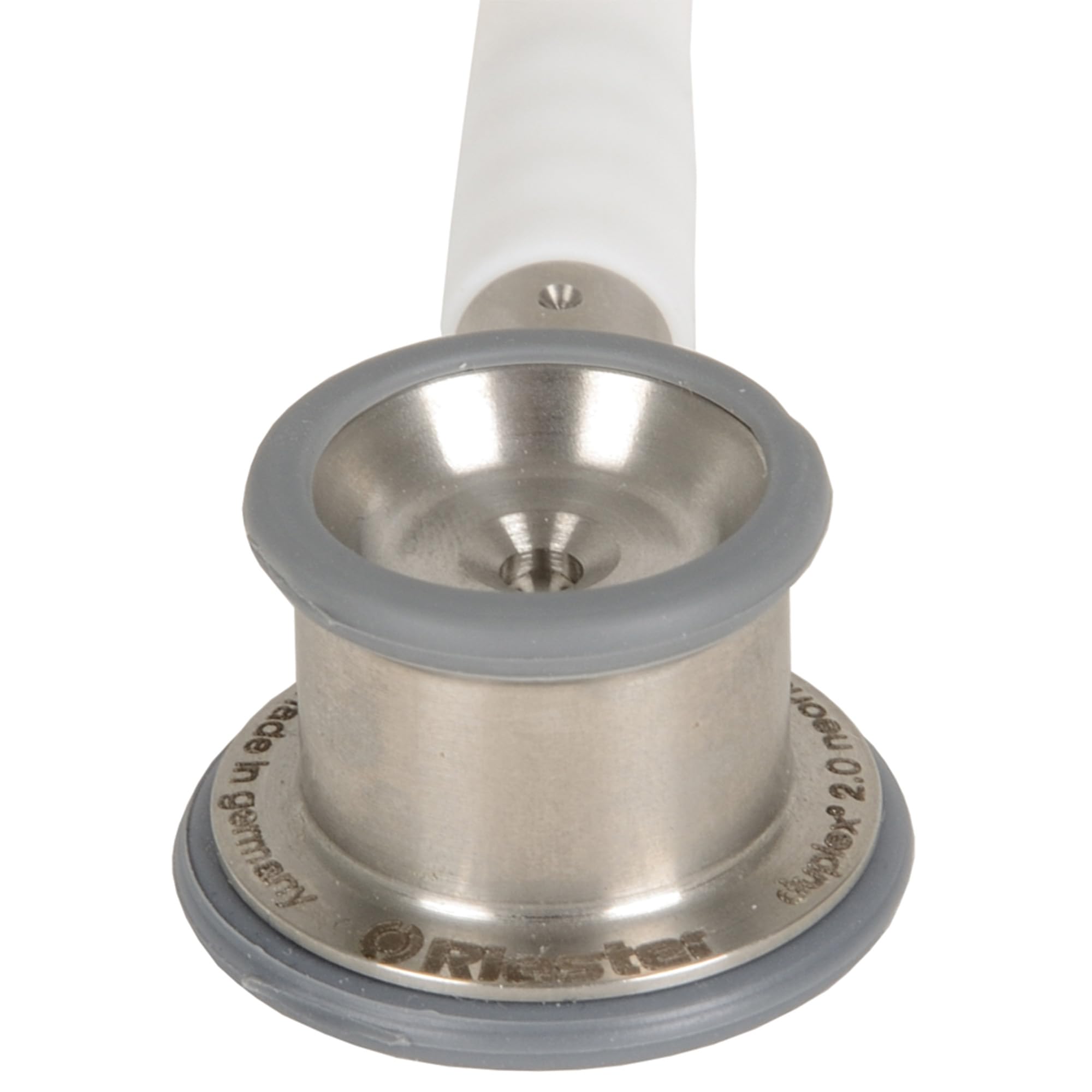 Riester - Estetoscopio Duplex 2.0, alto rendimiento acústico, con placa por nombre, aceitunas de recambio y membrana, acero inoxidable, neonatal, blanco, 32340