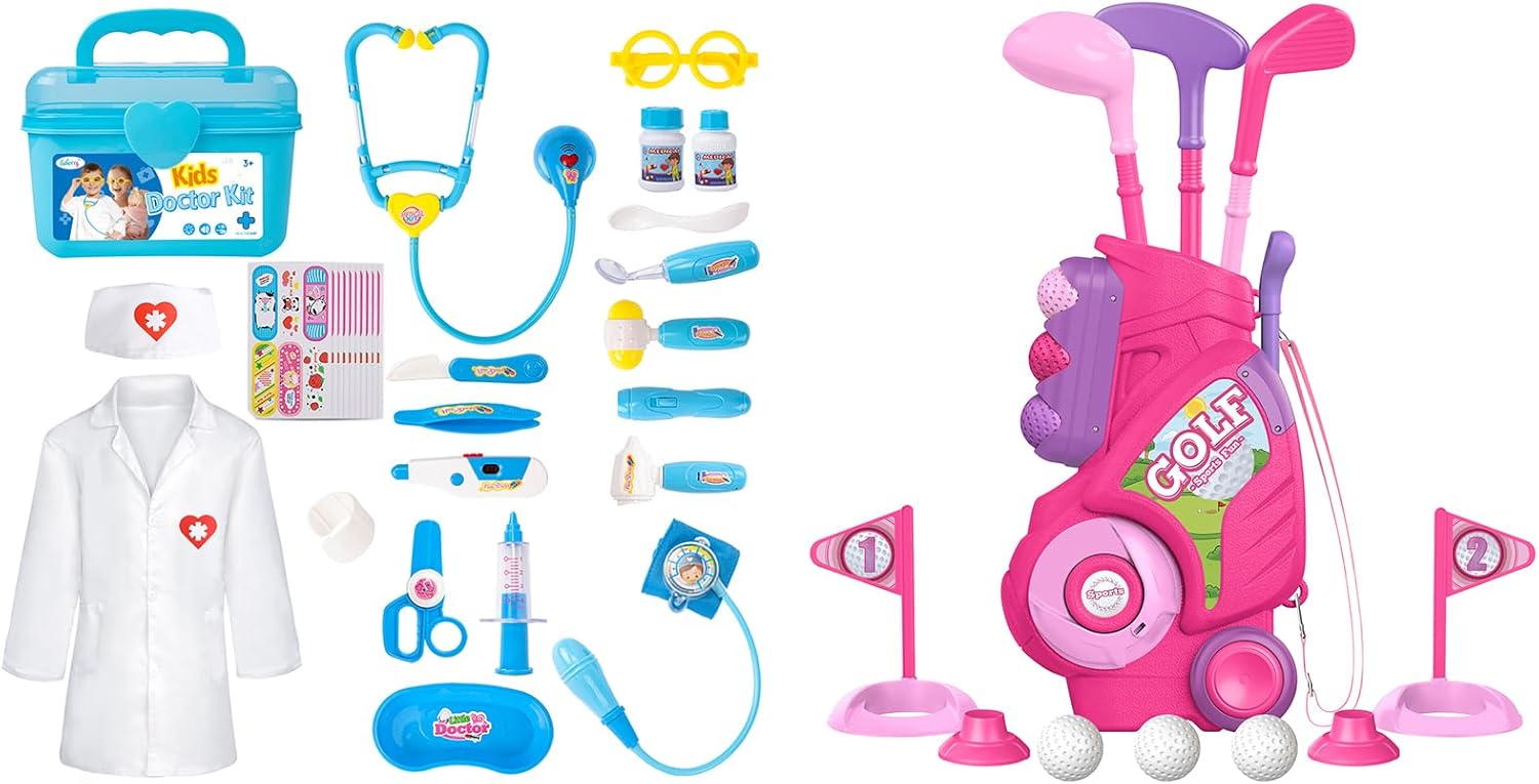 Liberry Toys for Toddlers 2 3 4 5 Years Old Kids Doctor Play Set & Toddler Golf Set