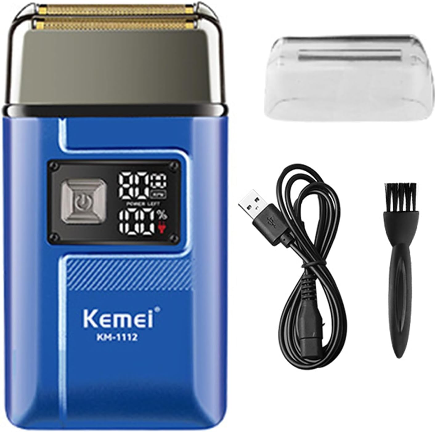 KEMEI Professional Electric Foil Shavers for Men, Reciprocating Double Foil Beard Shavers, Rechargeable Cordless Bald Razor with Pop-up Timmer, Gifts for Men, KM-1112