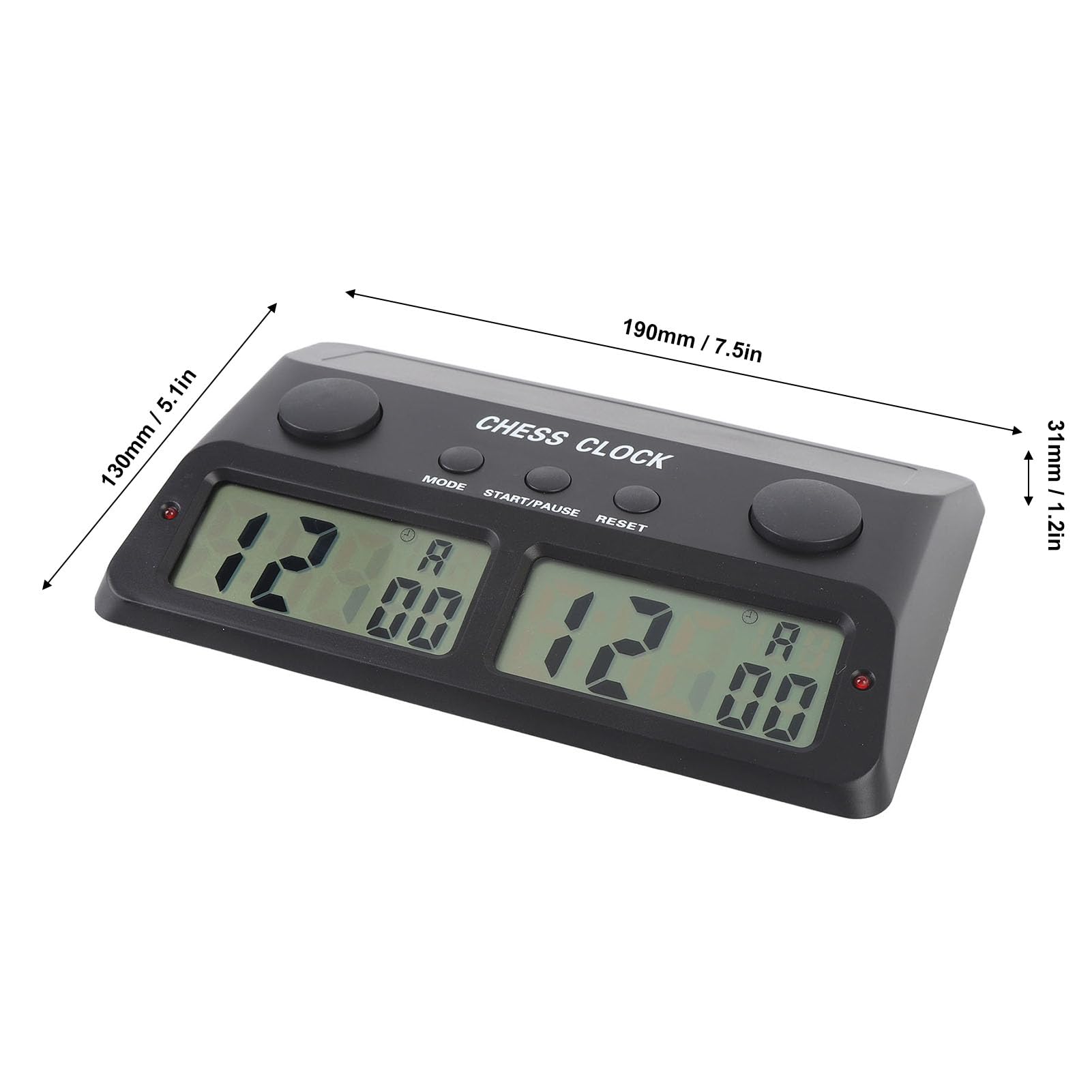 Chess Basic Reloj de Ajedrez Digital y Temporizador de Juego, Reloj de Ajedrez 3 en 1 Temporizador de Ajedrez Digital con Límite de Tiempo de Cuenta Regresiva Función de Agregar