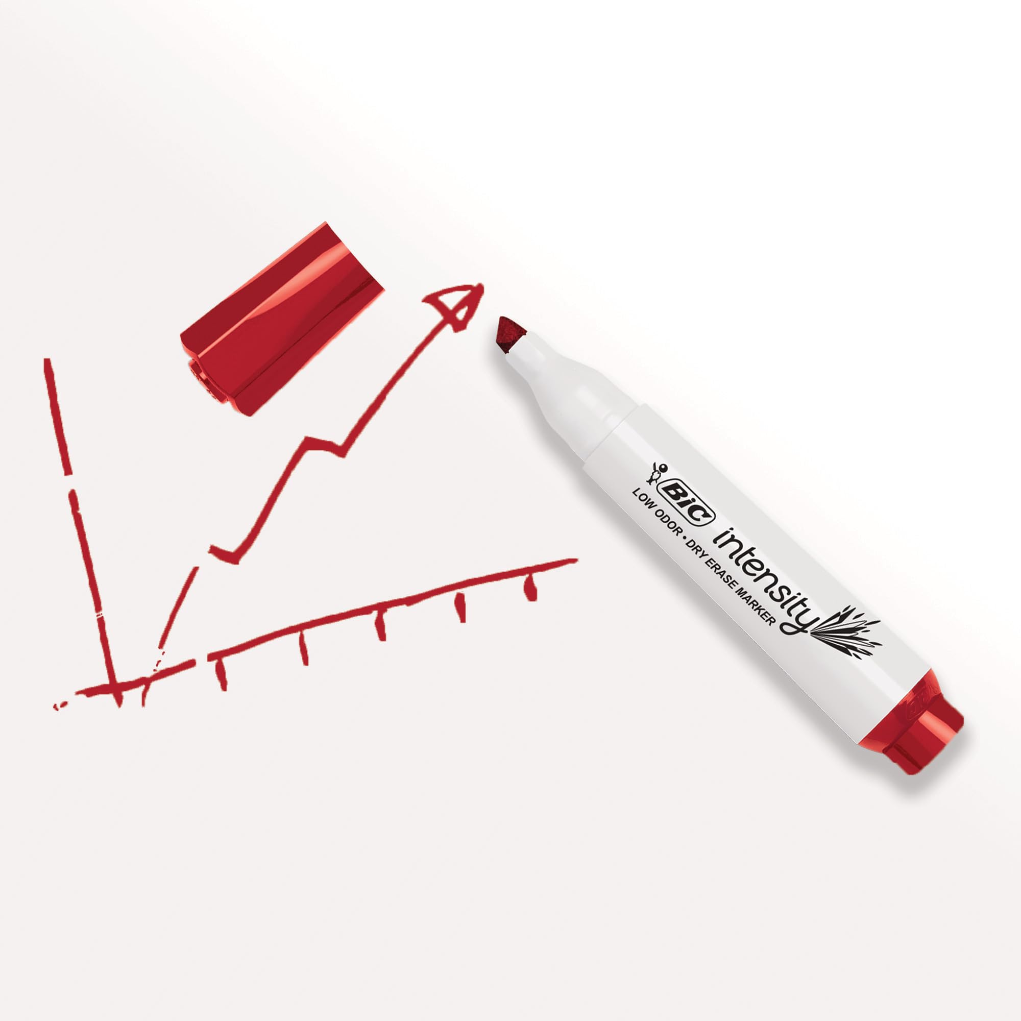BIC Intensity Tank Pennarelli cancellabili a secco, punta a scalpello, colori assortiti, confezione da 12 (GDEM11MA-AST)