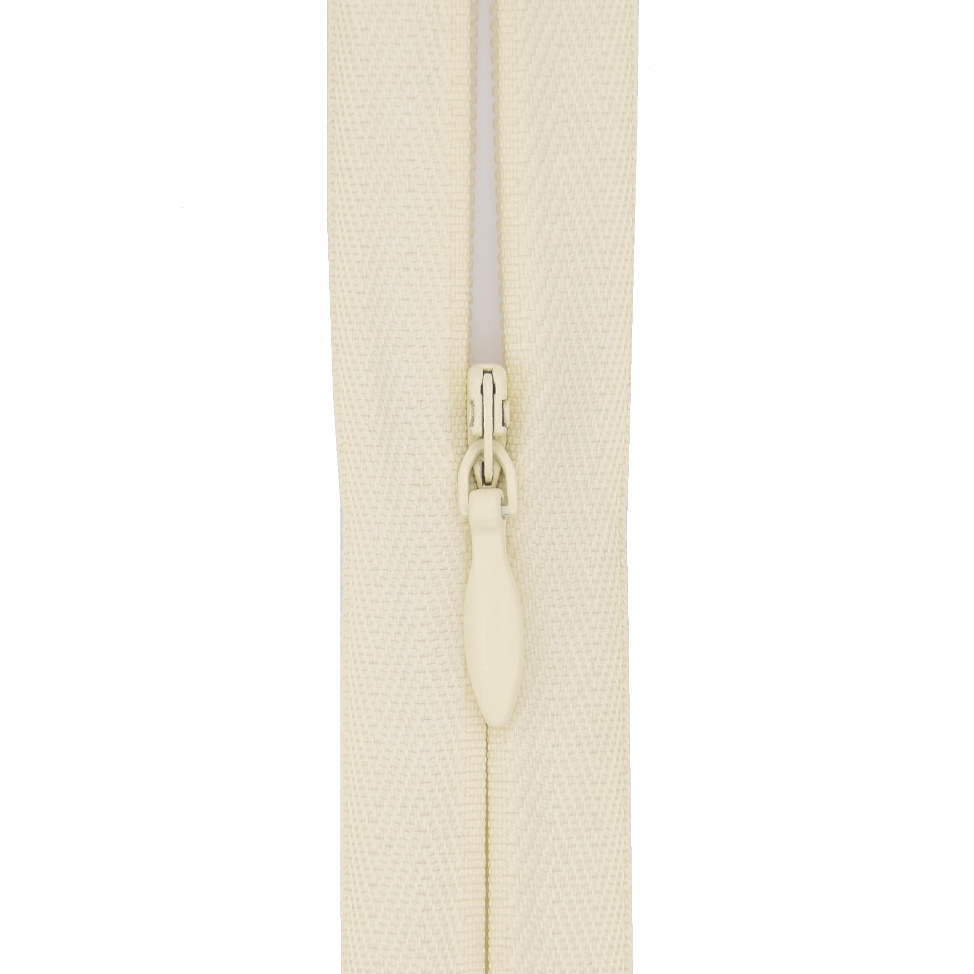 #3 Invisible Zip 20 Inch (51cm) –with Woven Tape for Gowns, Floor Cushions & Upholstery - Professional Hidden Nylon Zips for Dressmaking & Soft Furnishings - 5 Zips (Warm Ivory)
