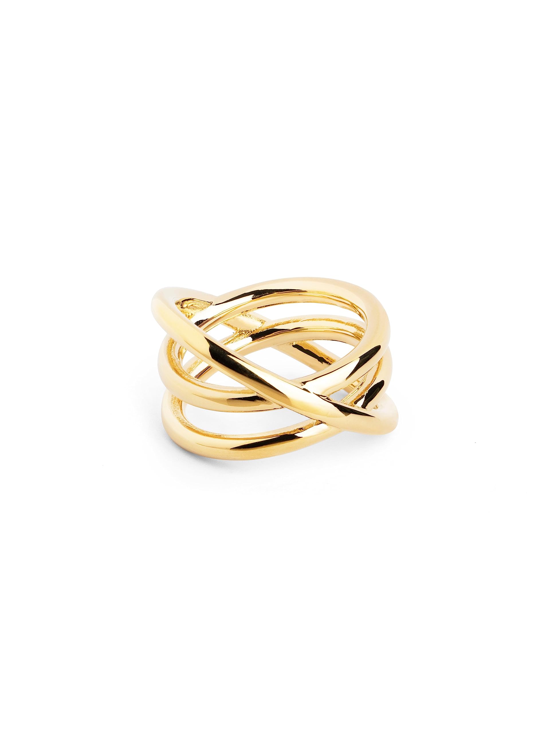 SINGULARUAnillo Trinity - Anillo Macizo - Anillo de Latón con Acabado Baño de Oro de 18 Kt. - Joyas para Mujer - Hecho en España - Varios Acabados y Tallas