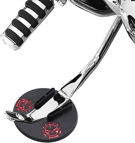 Miniatura 2 de HTTMT - Soporte redondo negro con soporte lateral Jiffy compatible con H-D Touring Cruiser Sport Dirt [P/N: MT253-001-BK]