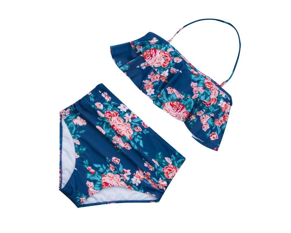 Bestum Flounce Bikini high Waist Backless Swimsuit Halter Bathing Suit