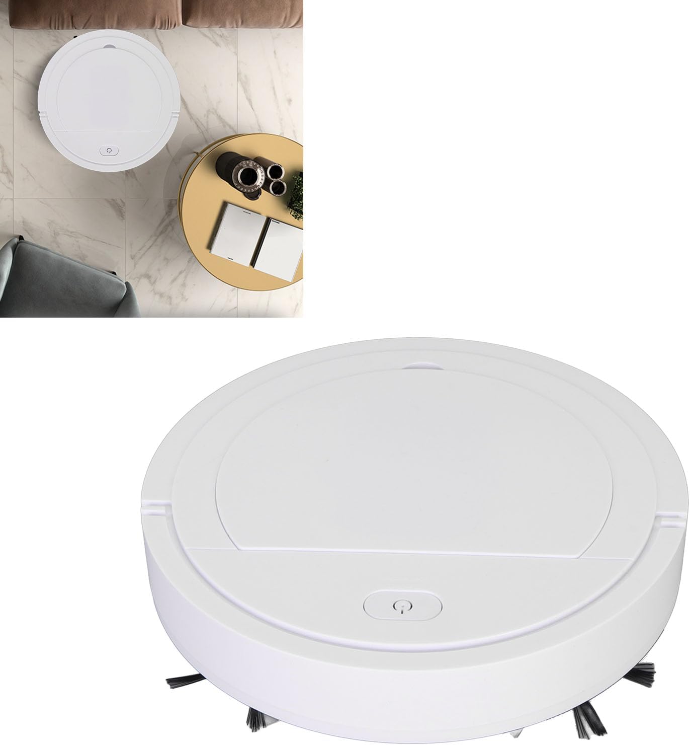 ロボット掃除機 - 3 in 1 掃き掃除モップ掛け、1200mAhバッテリー搭載の強力な吸引力、狭い場所でも使える超薄型7cm、便