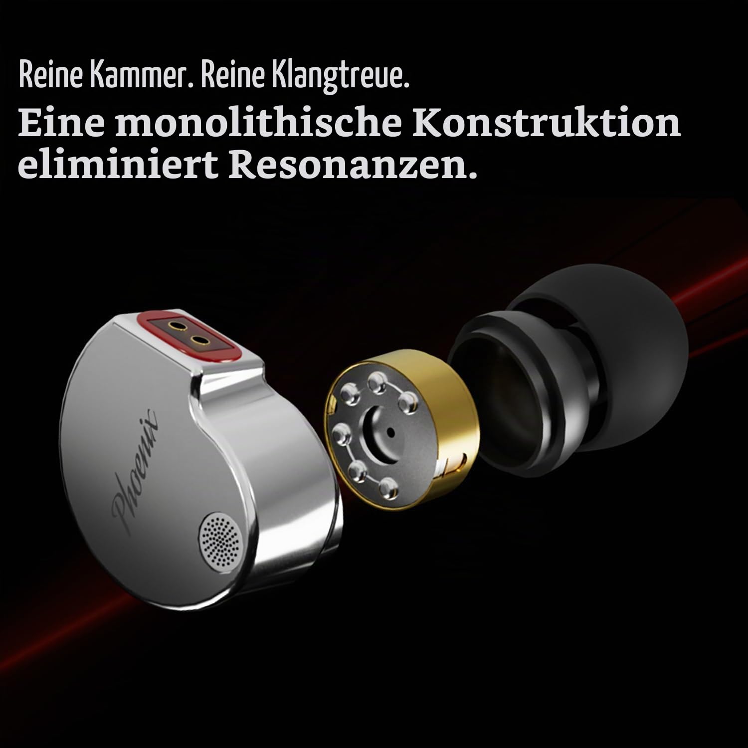 CCA Phoenix In-Ear-Monitor-Kopfhörer, Dual-Magnet-Dynamik-Treiber IEM mit klarem HiFi-Sound und tiefem Bass, professionelle Gaming-Ohrhörer aus Vollmetall für Musiker, Sänger und Audiophile (3,5