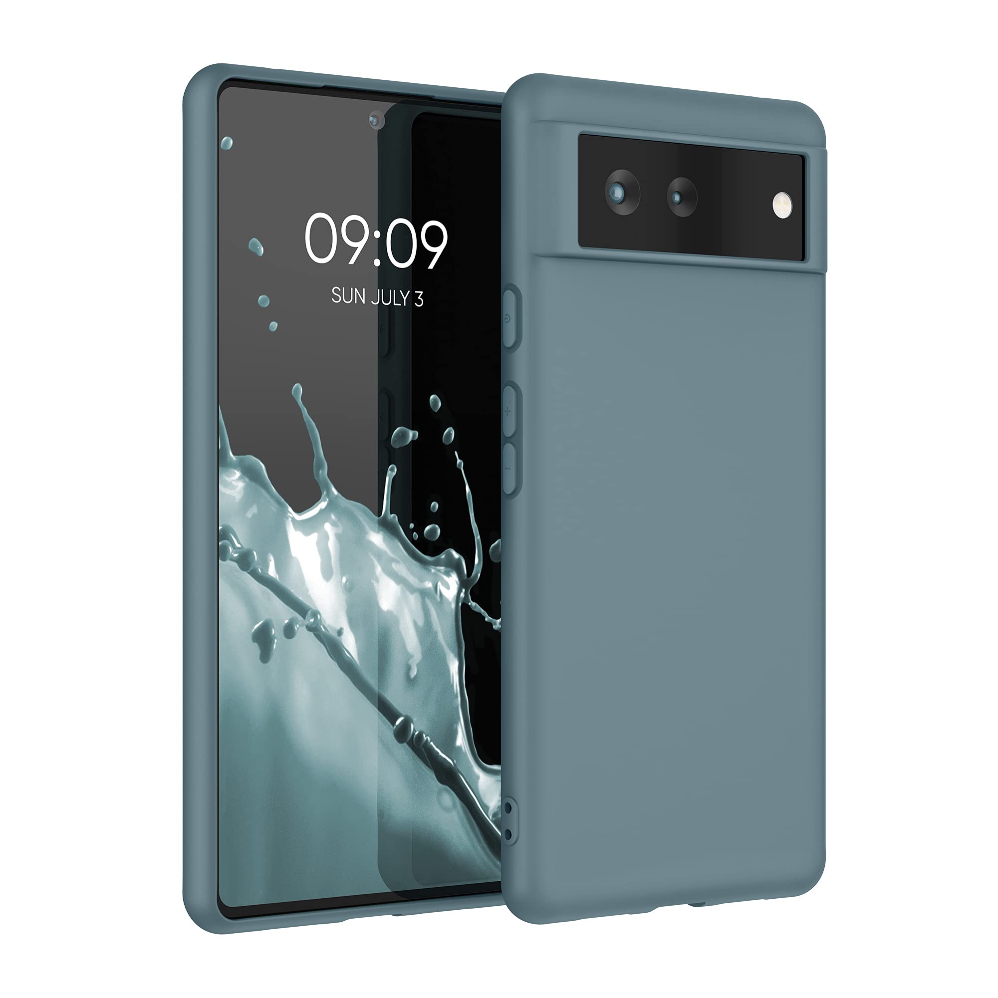 kwmobile Case for Google Pixel 6 Case - Soft Cover - Shockproof TPU Material - Wireless Charging - Arctic Night