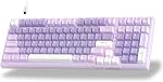 MageGee SKY98 Mechanical Gaming Keyboard, 96% Gasket Hot Swappable Wired Custom Creamy Keyboard with 5-Layer Sound Dampening, RGB Backlit, NKRO for Win/Mac (Violet, Violet Switch)
