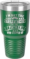 Vista 18 de IM NOT THE STEP FATHER BLACK - Vaso de bebida de 30 onzas con popote y tapa superior deslizante Taza de viaje grabada con láser Comparar