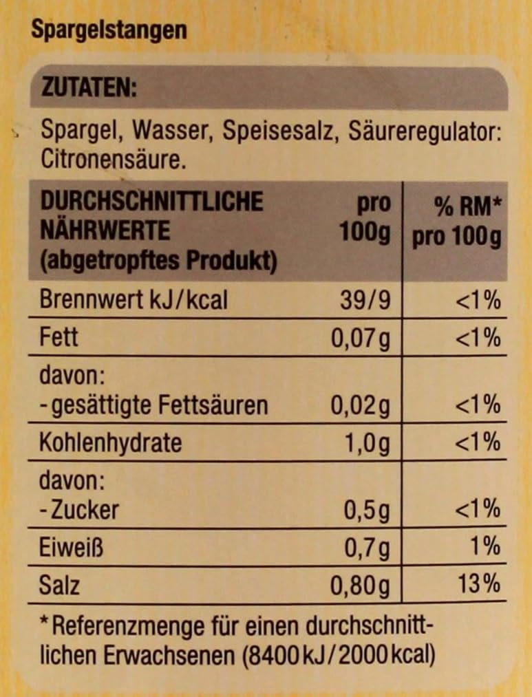 Classic Line Spargel Stangen weiss geschält, 6er Pack (6 x 990g)