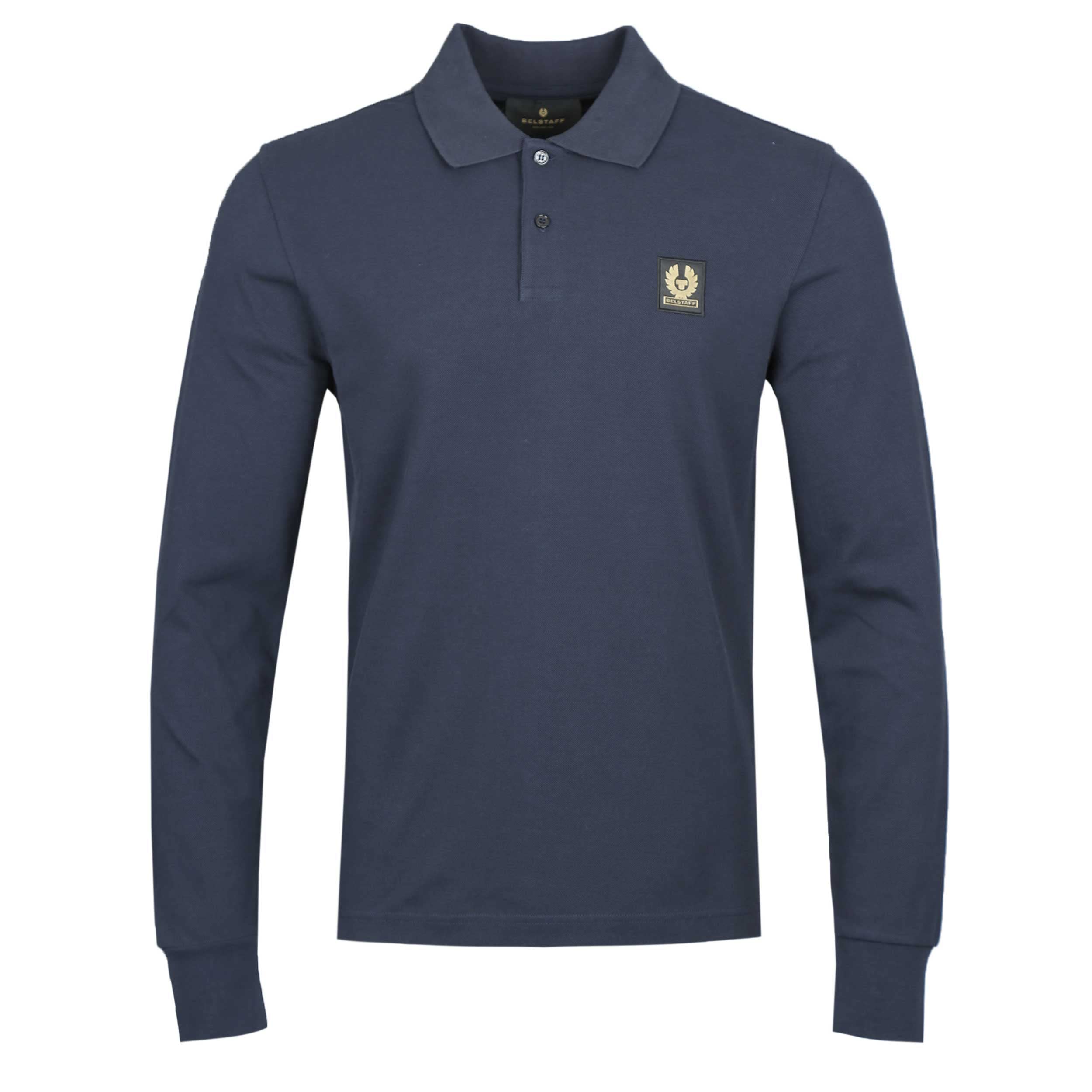 Belstaff Men's Dark Ink Long Sleeved Polo Shirt M