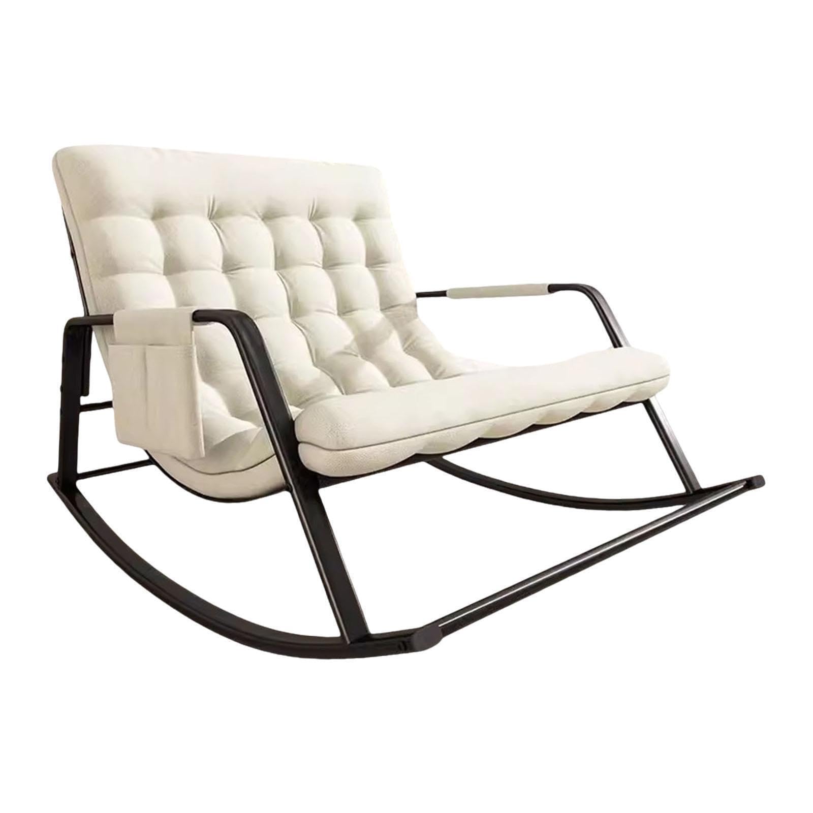 Fauteuil inclinable double beige 126x91x69 cm pour salon et jardin