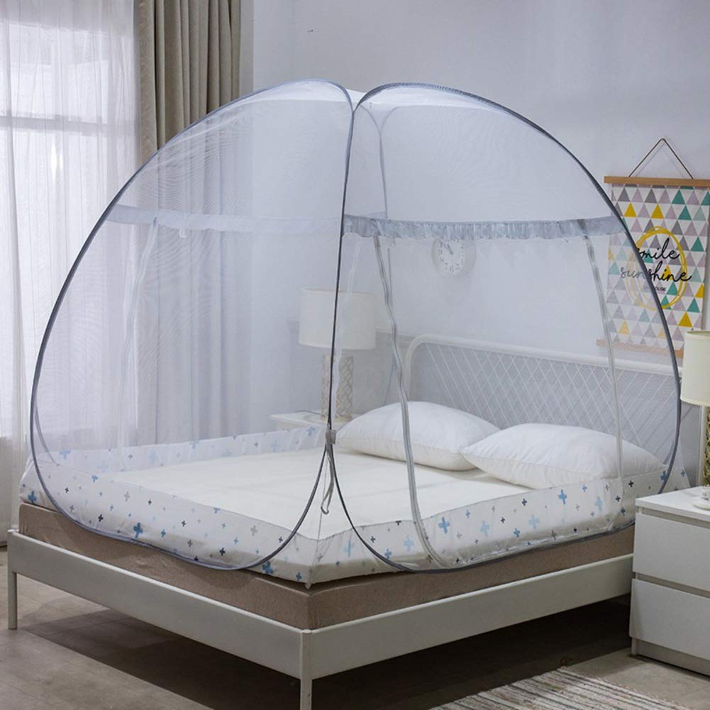 Popup Moskitonetze Für Queensize-Bett,Folding Baldachin,Bett Zelt Mit Boden Für Zuhause Reise Camping,Portable Anti-moskito-c Queen1
