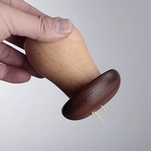 Miniatura 7 de TOPINCN Soporte para palillos de dientes, lindo recipiente de madera con forma de hongo para palillos de dientes, contenedor portátil para
