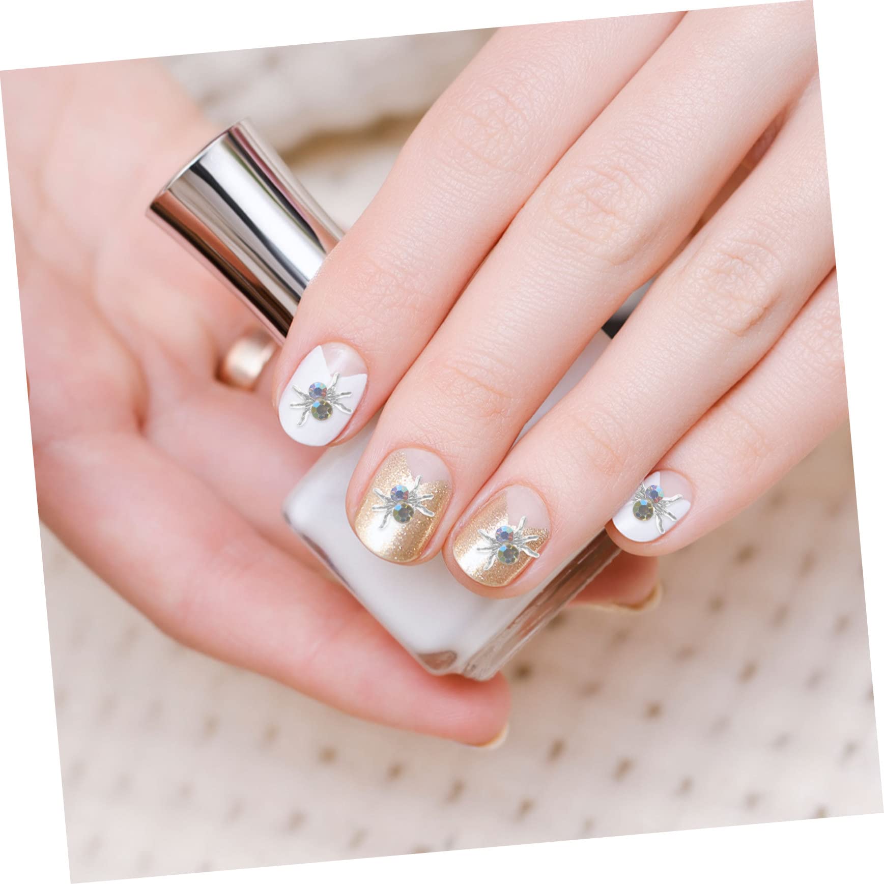 Healvian 500pezzi Charm Per Unghie Forma Di Ragno Decorazioni Per Manicurper Halloween Feste e Occasioni Speciali Facili Da Applicare Per Nail Art Creativa